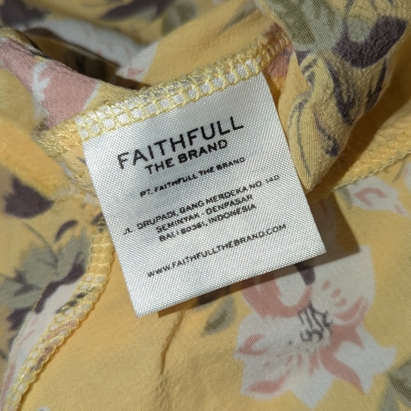 Faithfull the Brand Jeanette Dress Yellow Floral Women's 4 - Picture 8 of 10